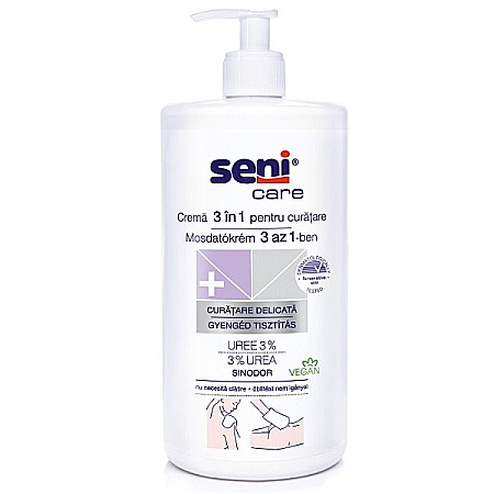 Ingrijire Intima - Crema 3 in 1 pentru Curatarea Pielii Sensibile cu 3% Uree Care, 1000 ml - Seni