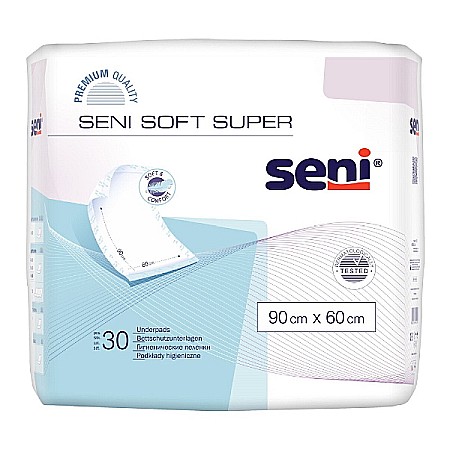Incontinenta Urinara - Aleze de Protectie Seni Soft Super, 90 cm x 60 cm, 30 bucati - Seni