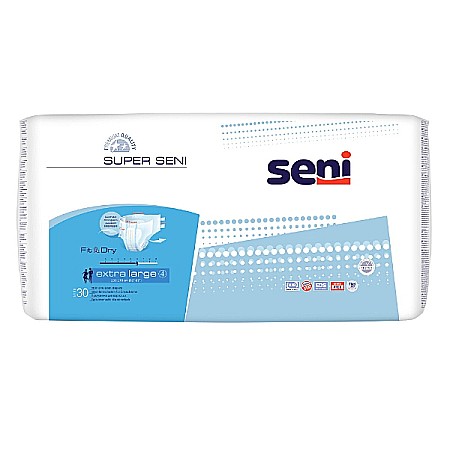 Ingrijire Intima - Scutece cu Sistem Inchis Seni Super, Extra Large, 30 bucati - Seni