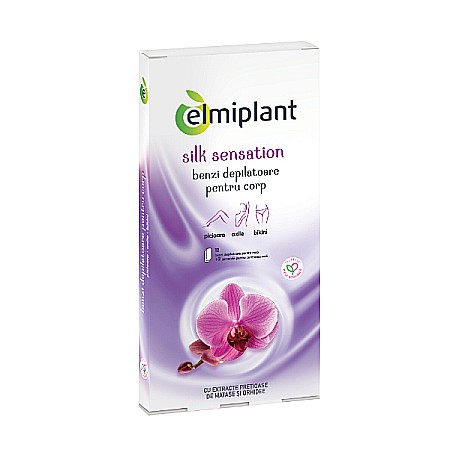 Ingrijire Corp - Benzi depilatoare pentru fata cu ulei de matase si orhidee Silk Sensation, 20 benzi - Elmiplant