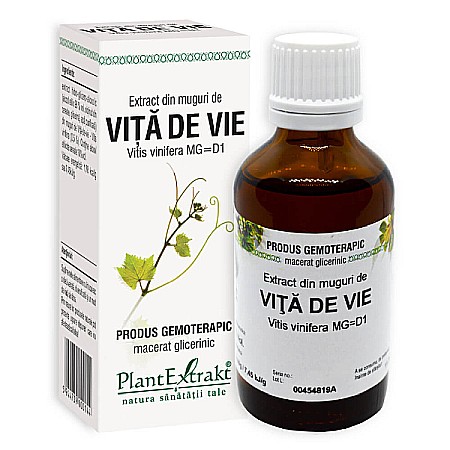 Tincturi si Gemoderivate - Extract din muguri de vita de vie - Vitis vinifera, 50 ml - PlantExtrakt