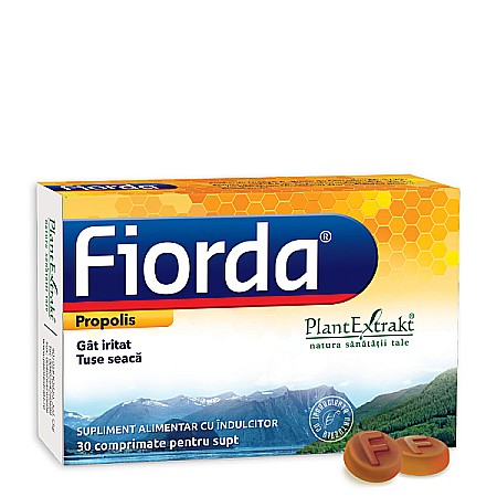 Dureri de Gat - Fiorda propolis, 30 comprimate - PlantExtrakt