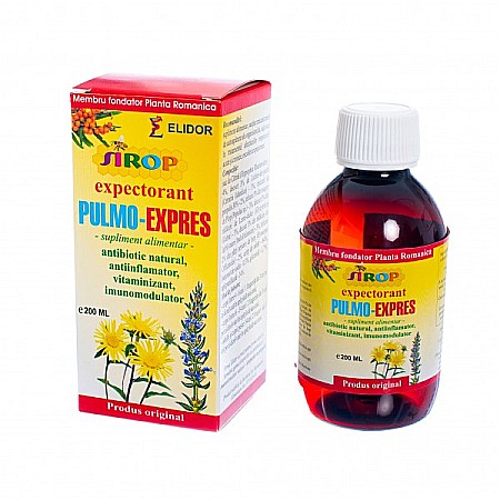 Siropuri de Tuse - Sirop Expectorant Pulmo-Expres, 200 ml - Elidor