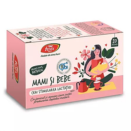 Ceaiuri - Ceai mami si bebe stimularea lactatiei, G77, 20 plicuri - Fares