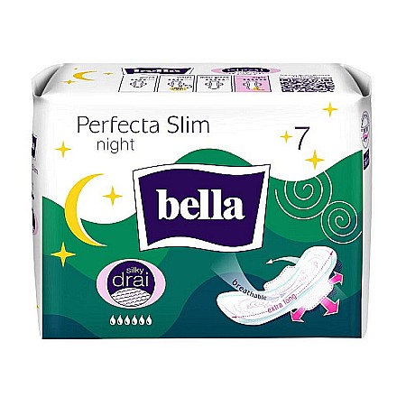 Absorbante si Tampoane - Absorbante Perfecta Slim Night, 7 bucati - Bella