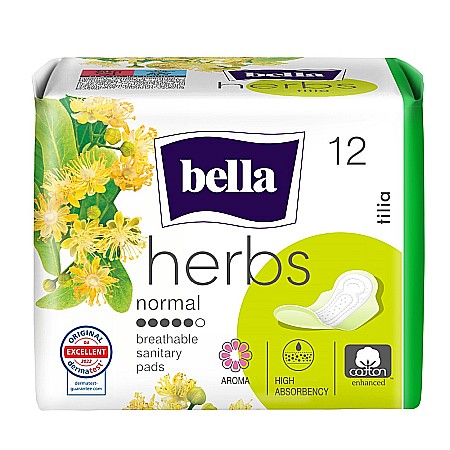 Ingrijire Personala - Absorbante Igienice cu Extract din Flori de Tei Herbs Tilia, 12 bucati – Bella