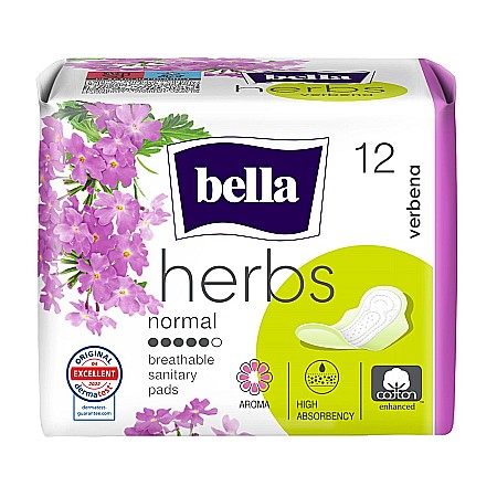 Absorbante si Tampoane - Absorbante Igienice cu Verbena Herbs Verbena, 12 bucati – Bella