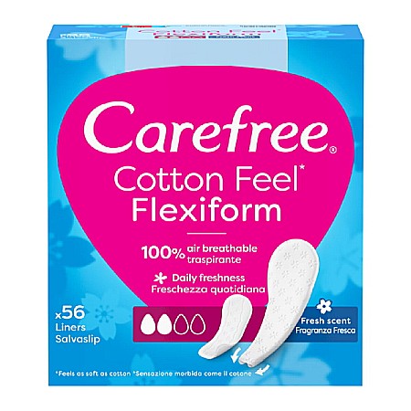 Ingrijire Intima - Absorbante zilnice Cotton Flexibil, 56 bucati - Carefree