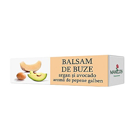 Ingrijire Buze - Balsam de buze cu ulei de argan, avocado si aroma de pepene galben, 4.8 g - Manicos