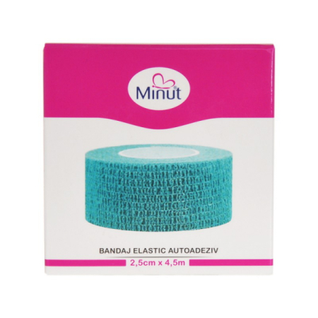 Bandaj autoadeziv verde 2.5cm x 4.5m - Minut