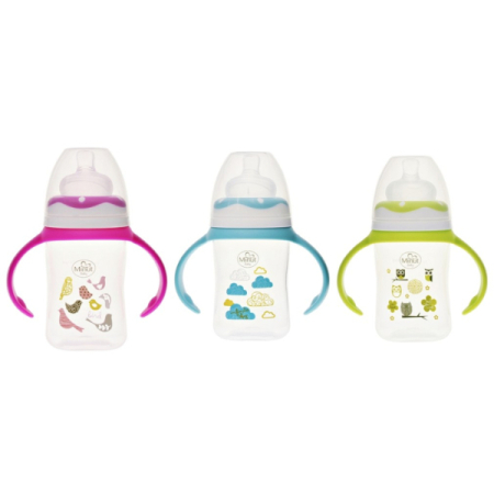 Suzete si Biberoane - Biberon gat larg cu manere (+0 luni), 150 ml - Minut Baby