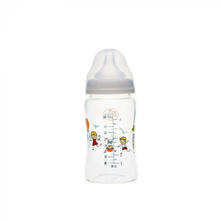 Suzete si Biberoane - Biberon sticla gat larg, +0 luni, 180 ml - Minut Baby
