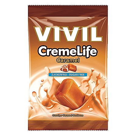 Bomboane si Gume de Mestecat - Bomboane Fara Zahar Creme Life cu Aroma de Caramel, 60 g ? Vivil