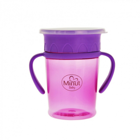 Cani si Pahare - Cana anticurgere cu manere, 270 ml (+0 luni) - Minut Baby
