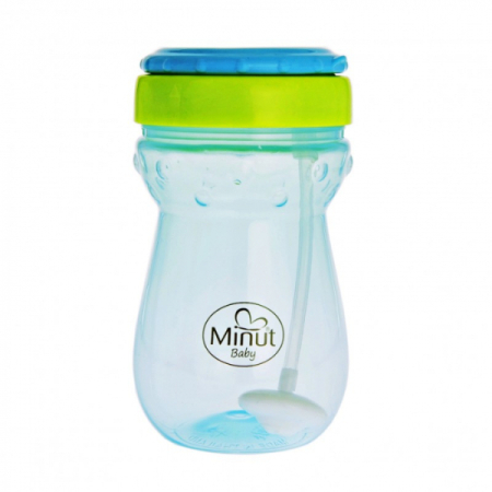 Cani si Pahare - Cana Anticurgere Cu Pai Mobil, 360 ml, +6 luni - Minut Baby