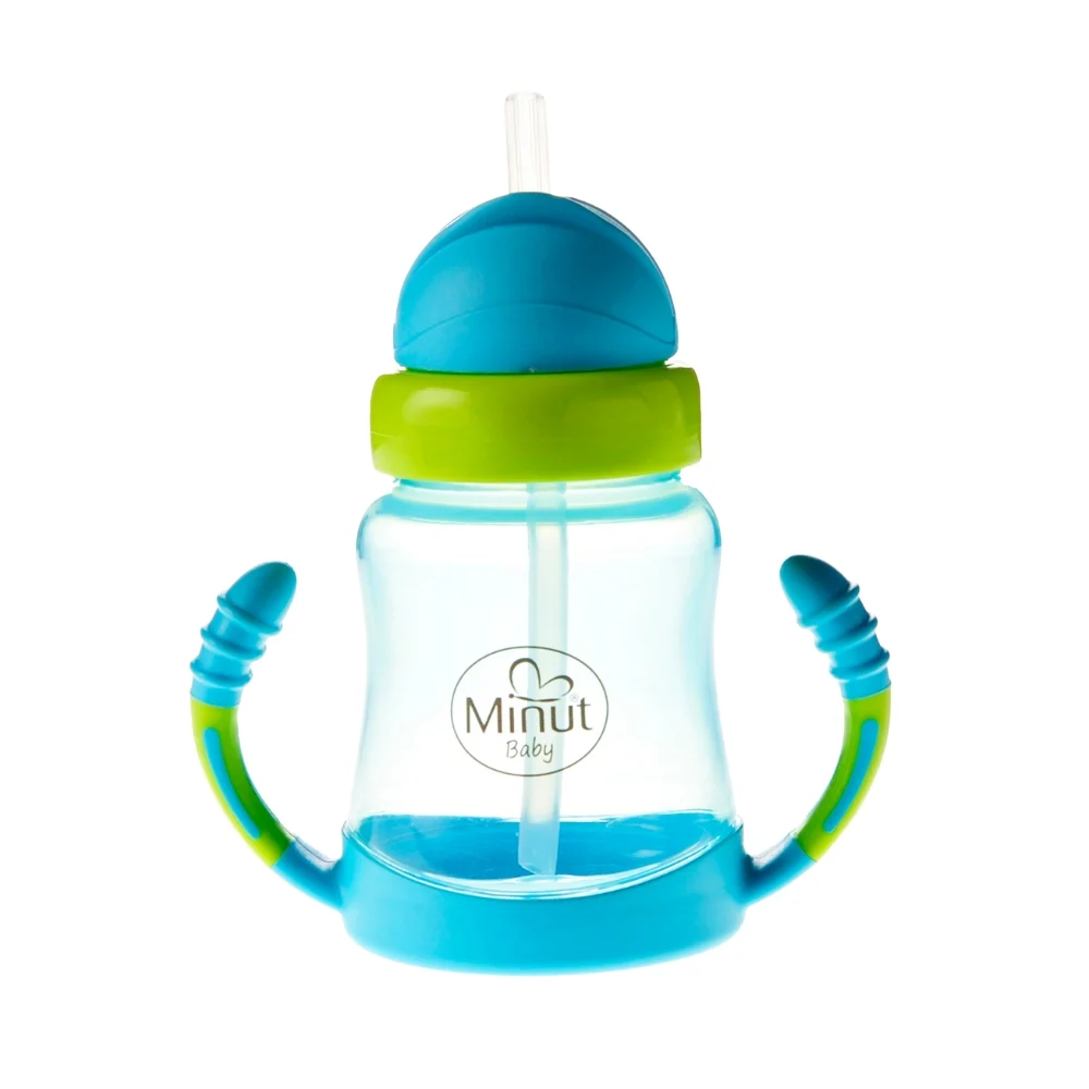 Cana anticurgere cu pai si manere, 210 ml (+6 luni) - Minut Baby [2]