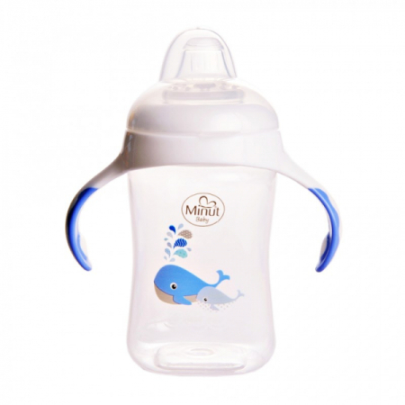 Cani si Pahare - Cana cu manere si cioc silicon, 300 ml (+6 luni) - Minut Baby