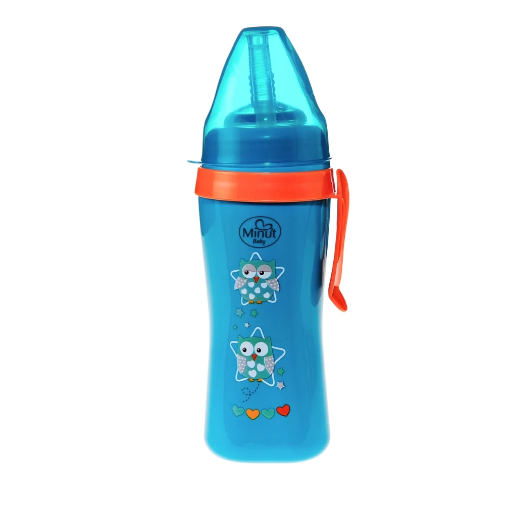 Hranire si Alaptare - Cana cu pai silicon si clips de prindere, 360 ml (+6 luni) - Minut Baby