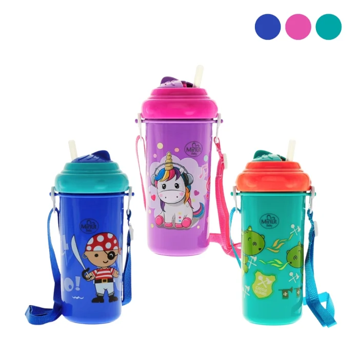 Puericultura Mica - Cana sport cu pai si curea, 360 ml (+12 luni) - Minut Baby