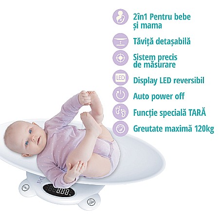 Cantar digital corporal 2 in 1 pentru bebe si mama - Easycare [2]