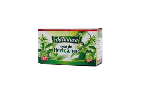 Ceaiuri - Ceai de urzica vie, 1.5 g 20 pliculete – AdNatura