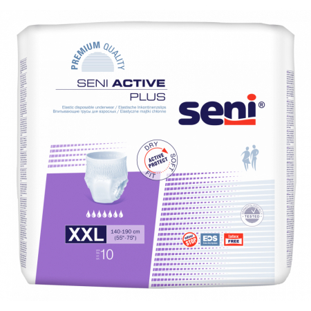 Incontinenta Urinara - Chiloti absorbanti Seni Active Plus, marimea XXL, 10 bucati - Seni