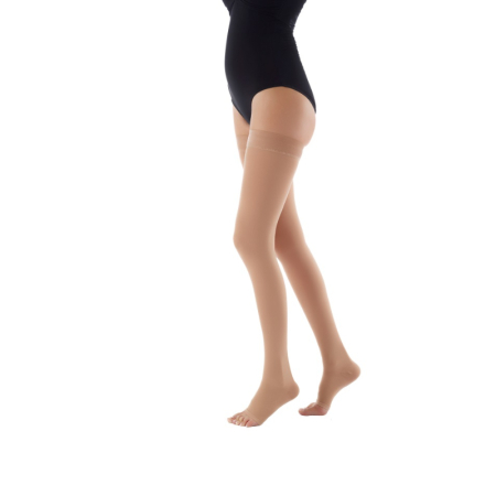 Ciorapi compresivi - Ciorapi compresivi pana la coapsa, Clasa I, varf inchis, bej, marimea L - I Rayat AG