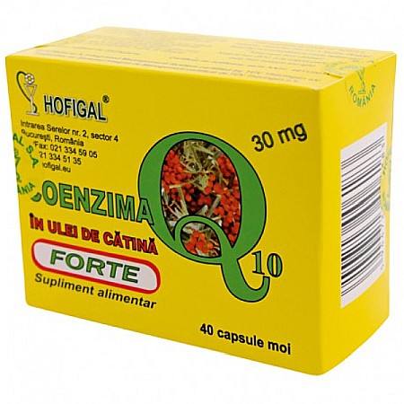 Cardiologie - Coenzima Q10 in ulei de catina Forte 30 mg, 40 capsule - Hofigal