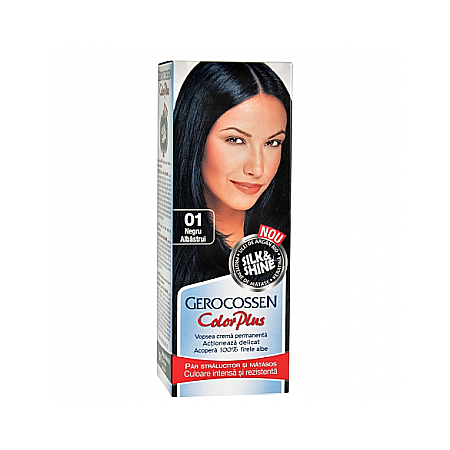 Vopsea Par - Vopsea de par Color Plus Nr. 01 Negru Albastrui, 50 g - Gerocossen
