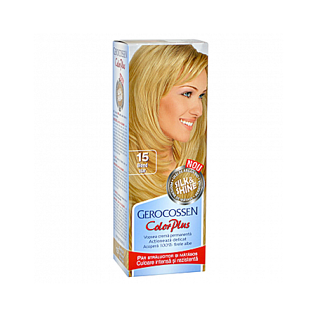 Vopsea Par - Vopsea de par Color Plus Nr. 15 Blond Clar, 50 g - Gerocossen