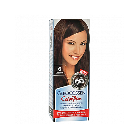 Vopsea Par - Vopsea de par Color Plus Nr. 6 Castaniu, 50 g - Gerocossen