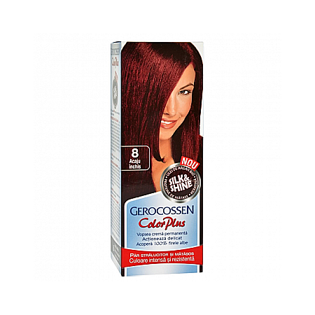 Vopsea Par - Vopsea de par Color Plus Nr. 8 Acaju Inchis, 50 g - Gerocossen