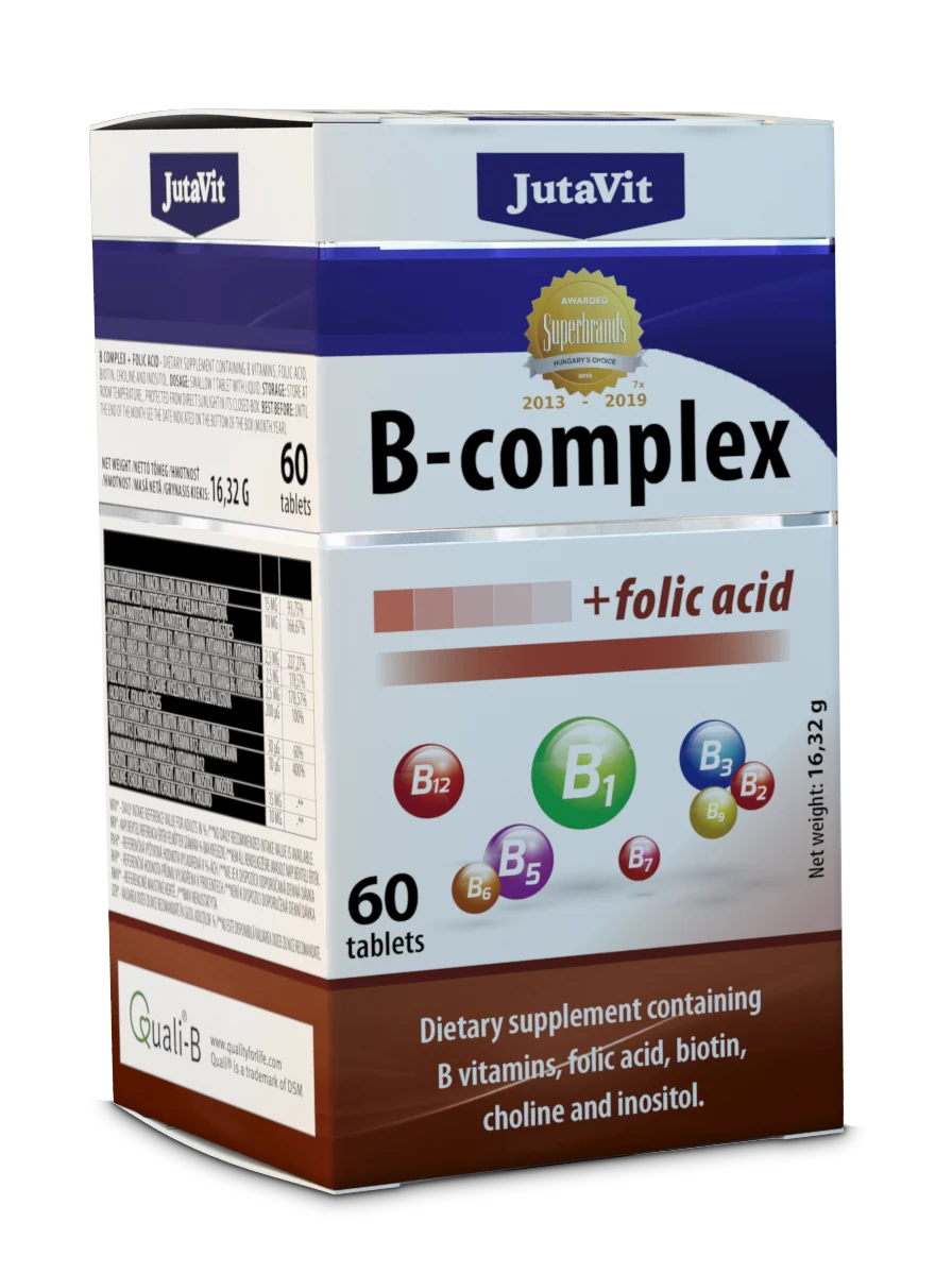 Imunitate Adulti - Coplex B cu Acid Folic 60 Tablete/Cutie, JutaVit