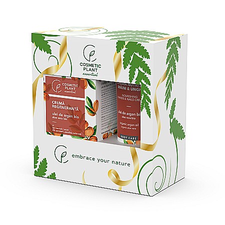 Ingrijire Fata - Set Crema Regeneranta cu Argan de Zi, 50 ml + Crema de Maini, 100 ml - Cosmetic Plant