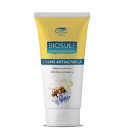 Dermato-Cosmetice - Crema Antiacneica cu Biosulf, Propolis si Acid Salicilic, 50 ml - Ceta Sibiu
