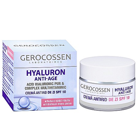 Demachiere si Curatare Ten - Hyaluron Crema Antirid de Zi SPF 10, 50 ml - Gerocossen