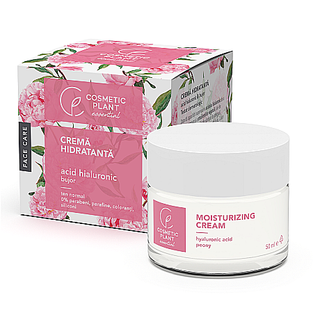 Ingrijire Fata - Crema Hidratanta cu Acid Hialuronic si Bujor, 50 ml - Cosmetic Plant