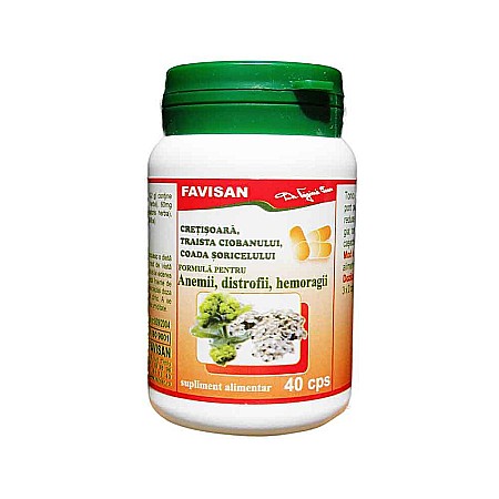 Digestie - Cretisoara, Traista Ciobanului, Coada Soricelului, 40 capsule - Favisan