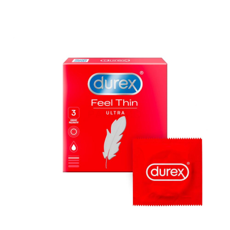 Prezervative - Prezervative Feel Ultra Thin, 3 bucati - Durex