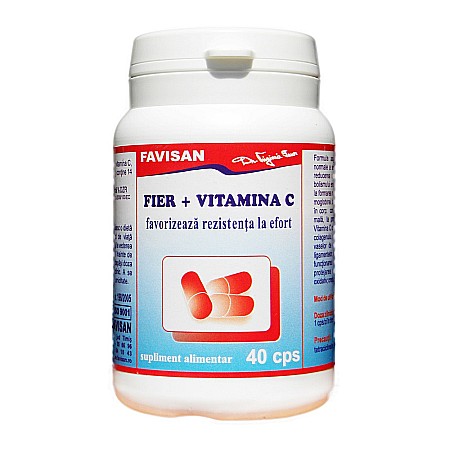 Anemii - Fier + Vitamina C, 40 capsule - Favisan