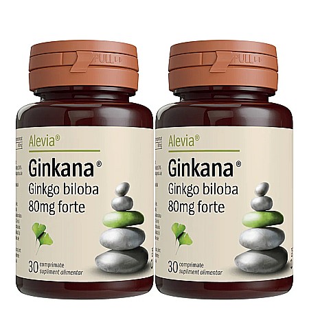 Circulatie - Ginkana Ginkgo Biloba Forte 80 mg, 2 x 30 comprimate - Alevia