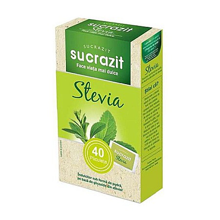 Indulcitori si Zahar - Indulcitor din Stevia Sucrazit, 40 plicuri - Biscol Ltd