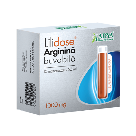 Metabolism - Lilidose Arginina buvabila 1 g portocala, 25 ml x 10 monodoze - Adya