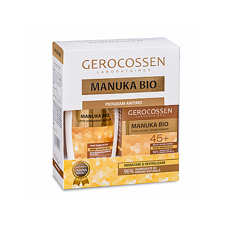 Ingrijire Fata - Set Manuka Bio (Crema pentru Riduri Formate 45+ cu Apa Micelara) - Gerocossen