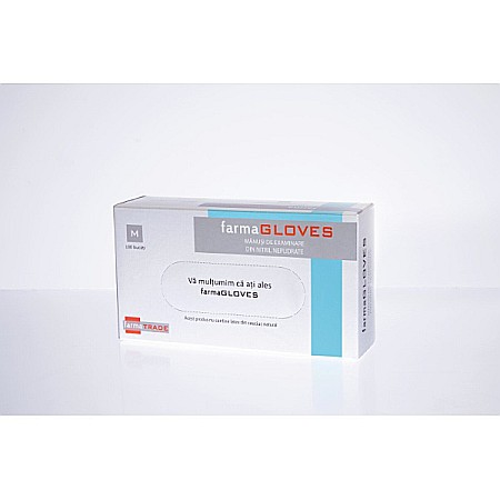 Manusi Chirurgicale - Manusi exam nitril albastre 100 bucati - M - Farmagloves