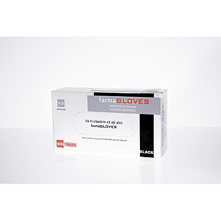 Manusi Chirurgicale - Manusi exam nitril negre 100 bucati - XL - Farmagloves
