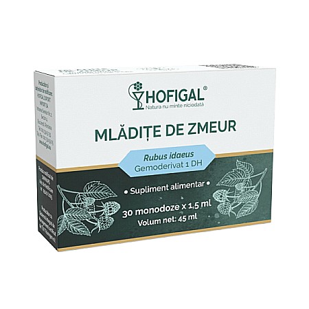 Vitamine si Suplimente - Mladite de zmeur gemoderivat, 30 monodoze - Hofigal