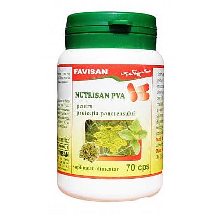 Protectie si Detoxifiere Hepatica - Nutrisan PVA pentru pancreas, 70 capsule - Favisan