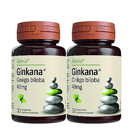Circulatie - Pachet Ginkana Ginkgo Biloba 40 mg, 30 + 30 comprimate - Alevia