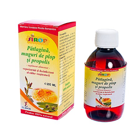Metabolism - Sirop cu patlagina, cu muguri de plop si propolis, 200 ml - Elidor